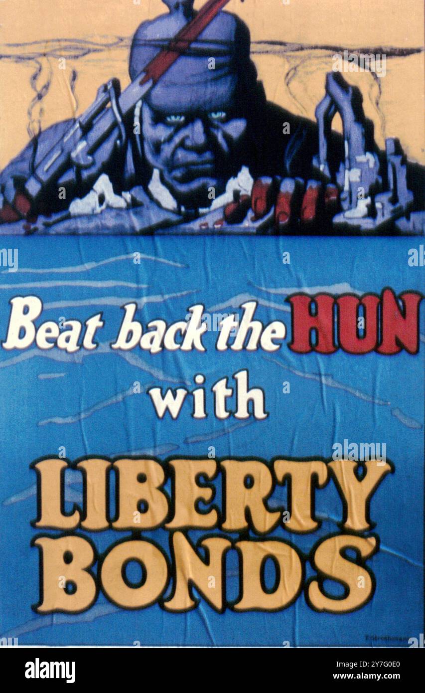 Poster della prima guerra mondiale - "titoli di guerra" - USA Foto Stock