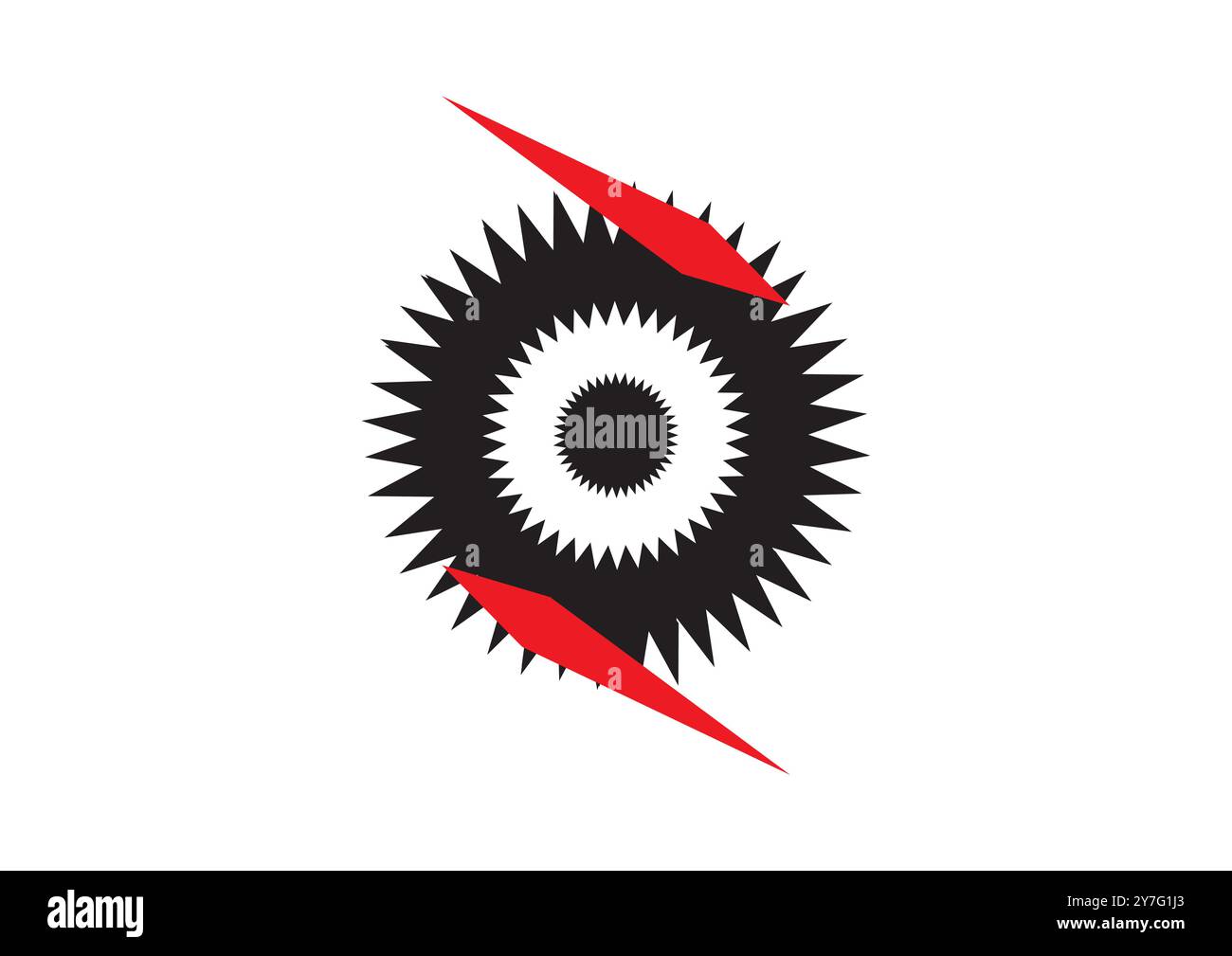 Dynamic Red and Black Geometric Logo of Motion and Intensity Illustrazione Vettoriale