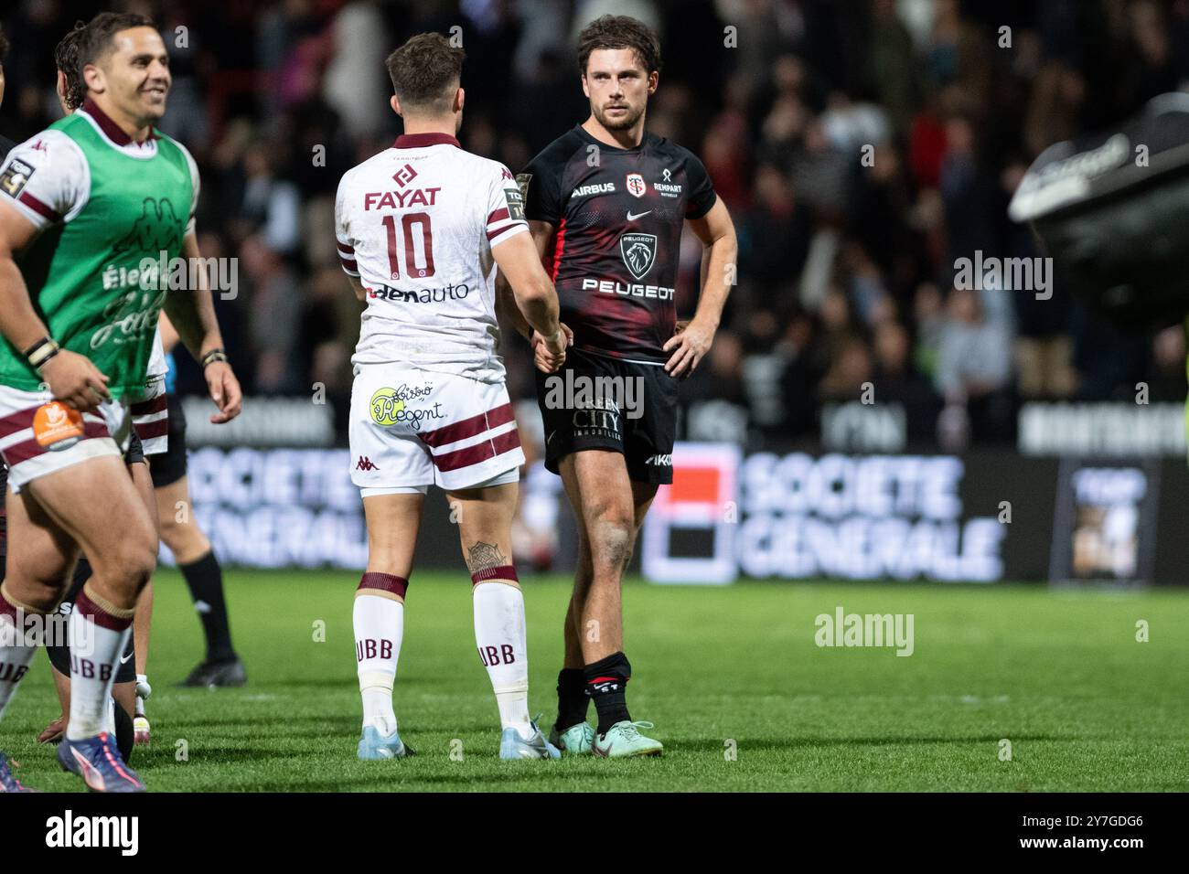 Pierre Louis Barassi di Tolosa durante il campionato francese Top 14 rugby a 15 tra lo Stade Toulousain (Tolosa) e l'Union Bordeaux-Begles il 29 settembre 2024 allo stadio Ernest-Wallon di Tolosa, Francia - foto Nathan Barange / DPPI Foto Stock