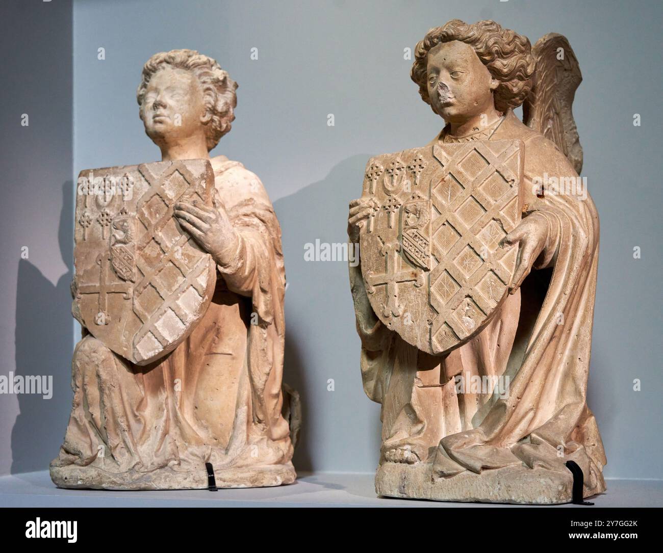 Anges, Val de Loire, vers 1460-1470, Pierre calcaire, Traces de polychromie, museo nazionale del Medioevo, Musée de Cluny, Parigi. Francia. Foto Stock