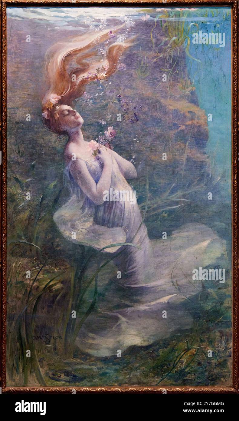 Ophélie, Vers 1894, Paul Albert Steck (Troyes, 1866 - Troyes, 1924), Petit Palais, Museo di Belle Arti della città di Parigi, Musée des Beaux-Arts de la Ville de Paris, Francia. Foto Stock