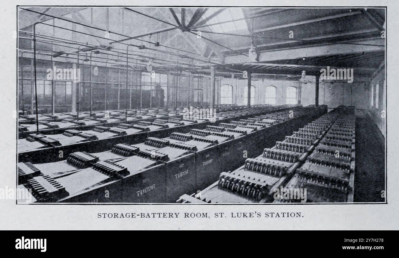 VANO BATTERIE, ST. LUKE'S STATION dall'articolo della rivista Engineering dedicato al progresso industriale volume XX 1900 - 1901 The Engineering Magazine Co Foto Stock