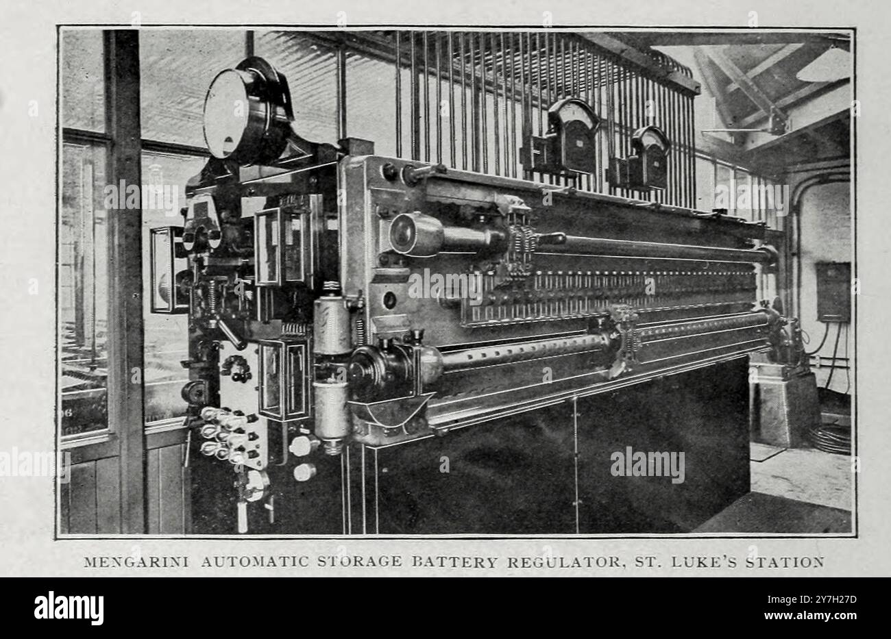 REGOLATORE AUTOMATICO A MEMORIA MENGARINI. ST. LUKE'S STATION dall'articolo della rivista Engineering dedicato al progresso industriale volume XX 1900 - 1901 The Engineering Magazine Co Foto Stock