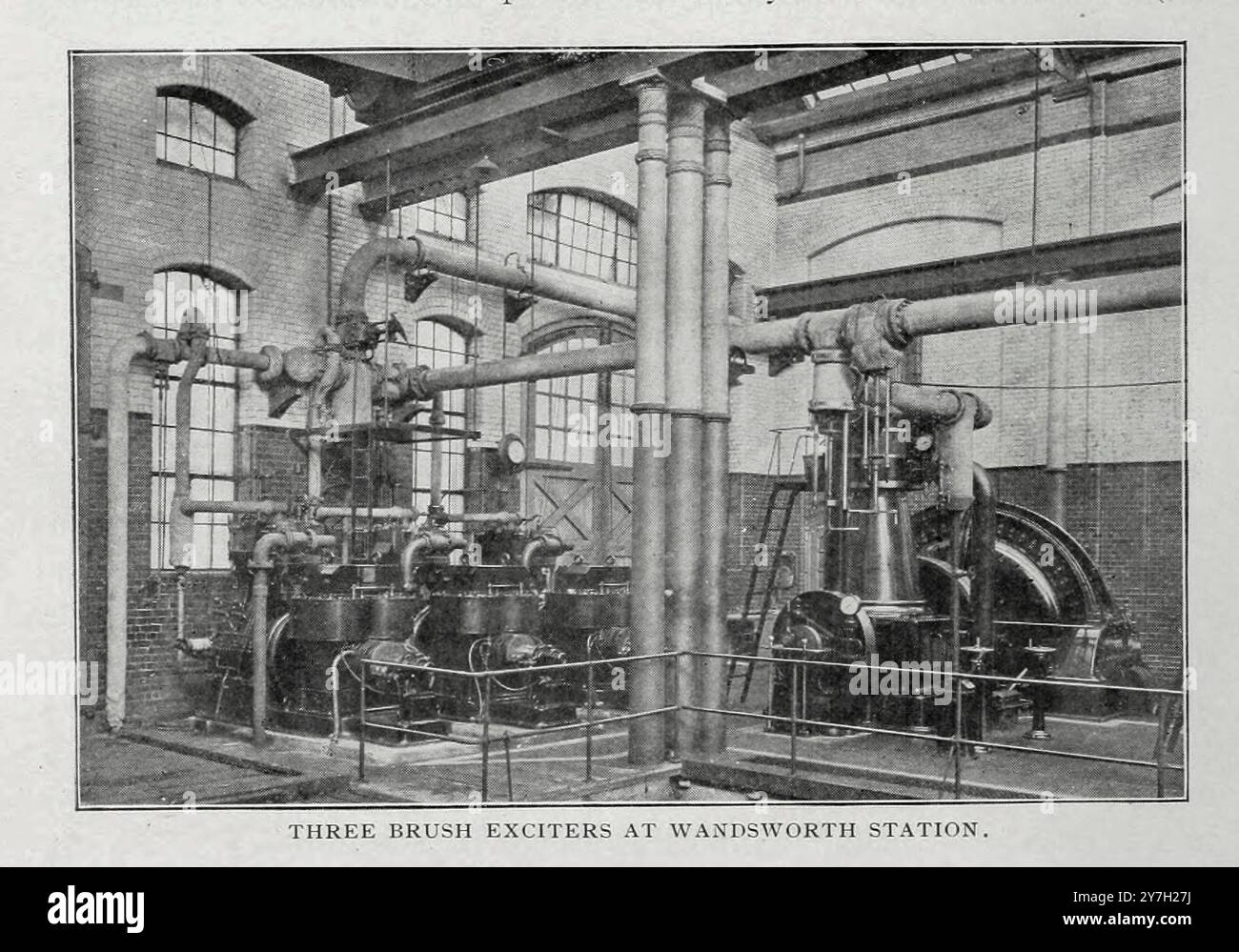 TRE ECCITATORI A SPAZZOLA PRESSO la stazione di Wandsworth dall'articolo della rivista Engineering dedicato al progresso industriale volume XX 1900 - 1901 The Engineering Magazine Co Foto Stock
