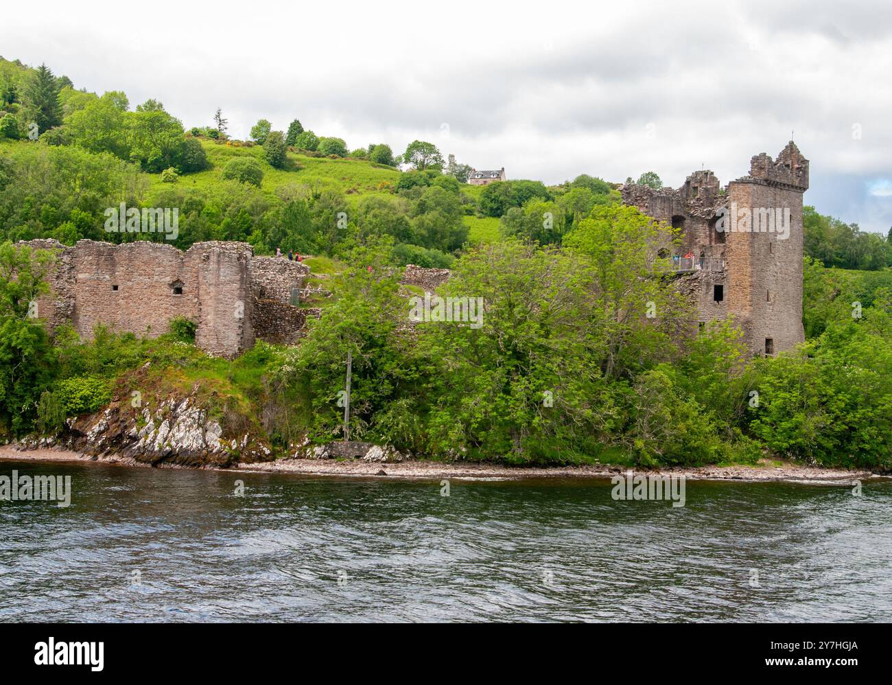 Urquhart Castle Strone Point Loch Ness Scottish Highlands Scozia Foto Stock