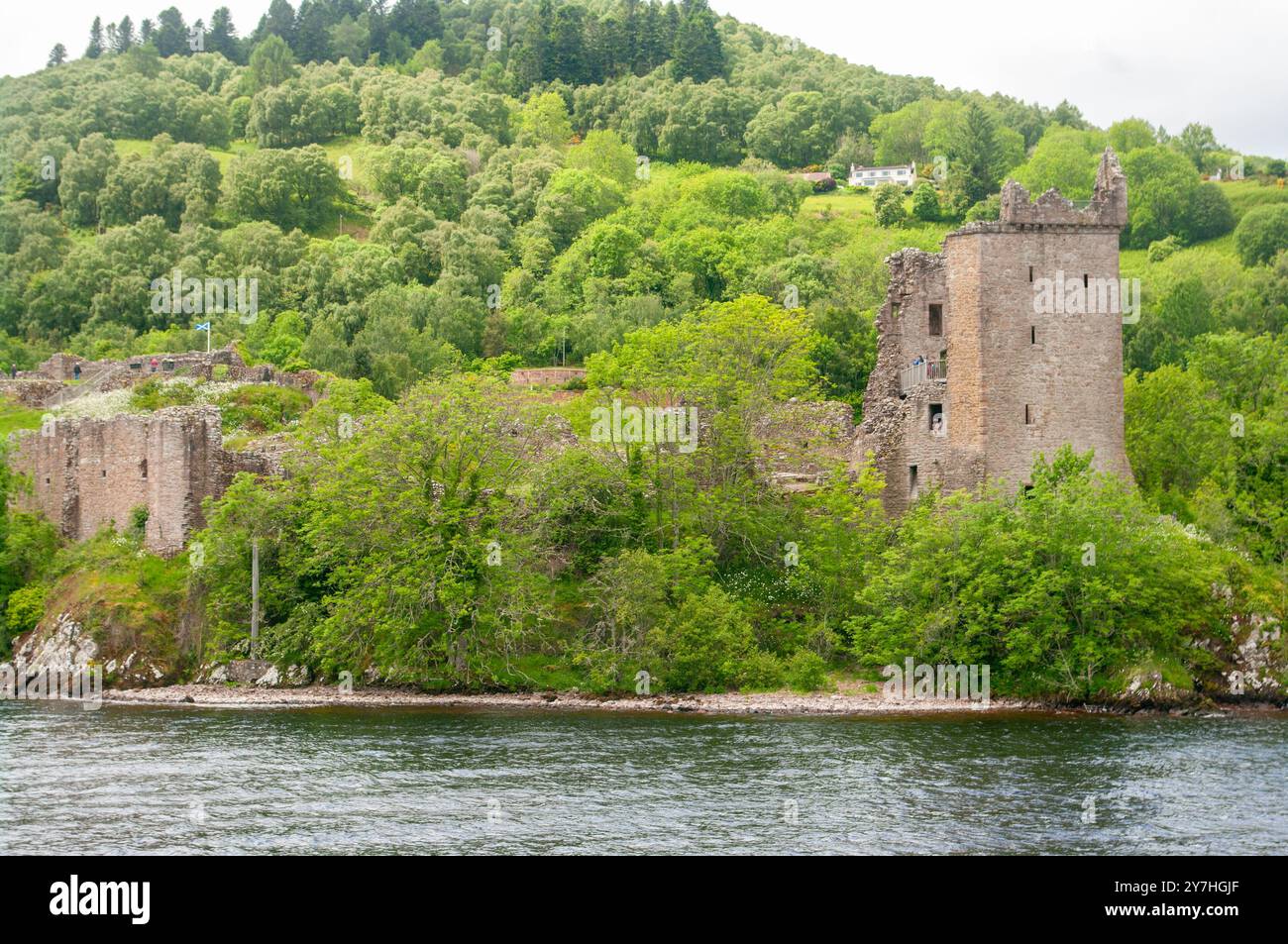 Urquhart Castle Strone Point Loch Ness Scottish Highlands Scozia Foto Stock