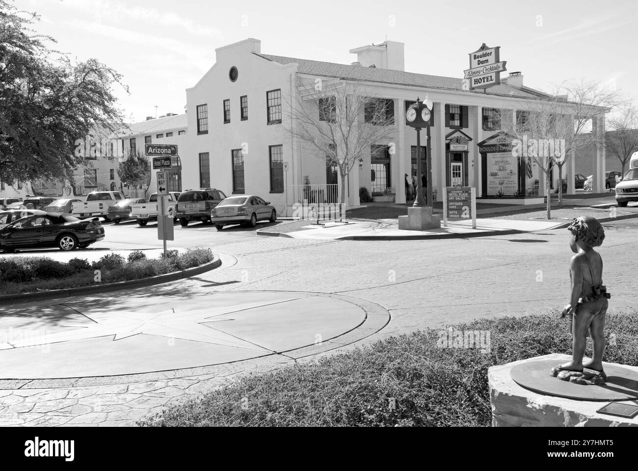 Museo della diga di Hoover all'interno dello storico Boulder Dam Hotel a Boulder City, Nevada, Stati Uniti. Mostre sulla storia e la costruzione della diga di Hoover. Foto Stock