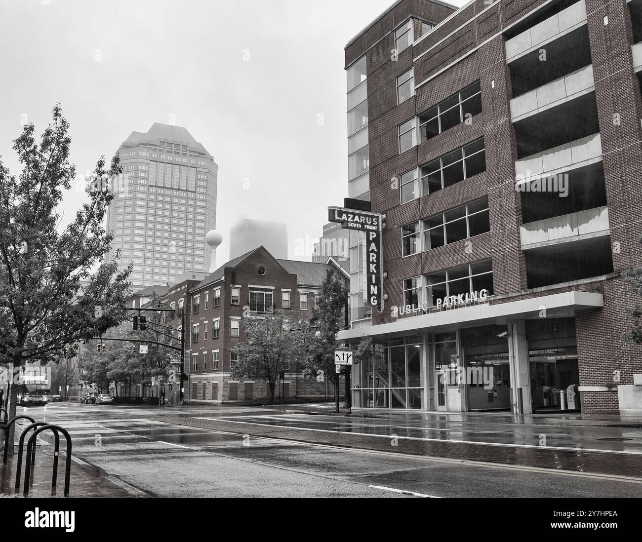 Immagine vintage di South Front St nel centro di Columbus, Ohio USA 2024 Foto Stock