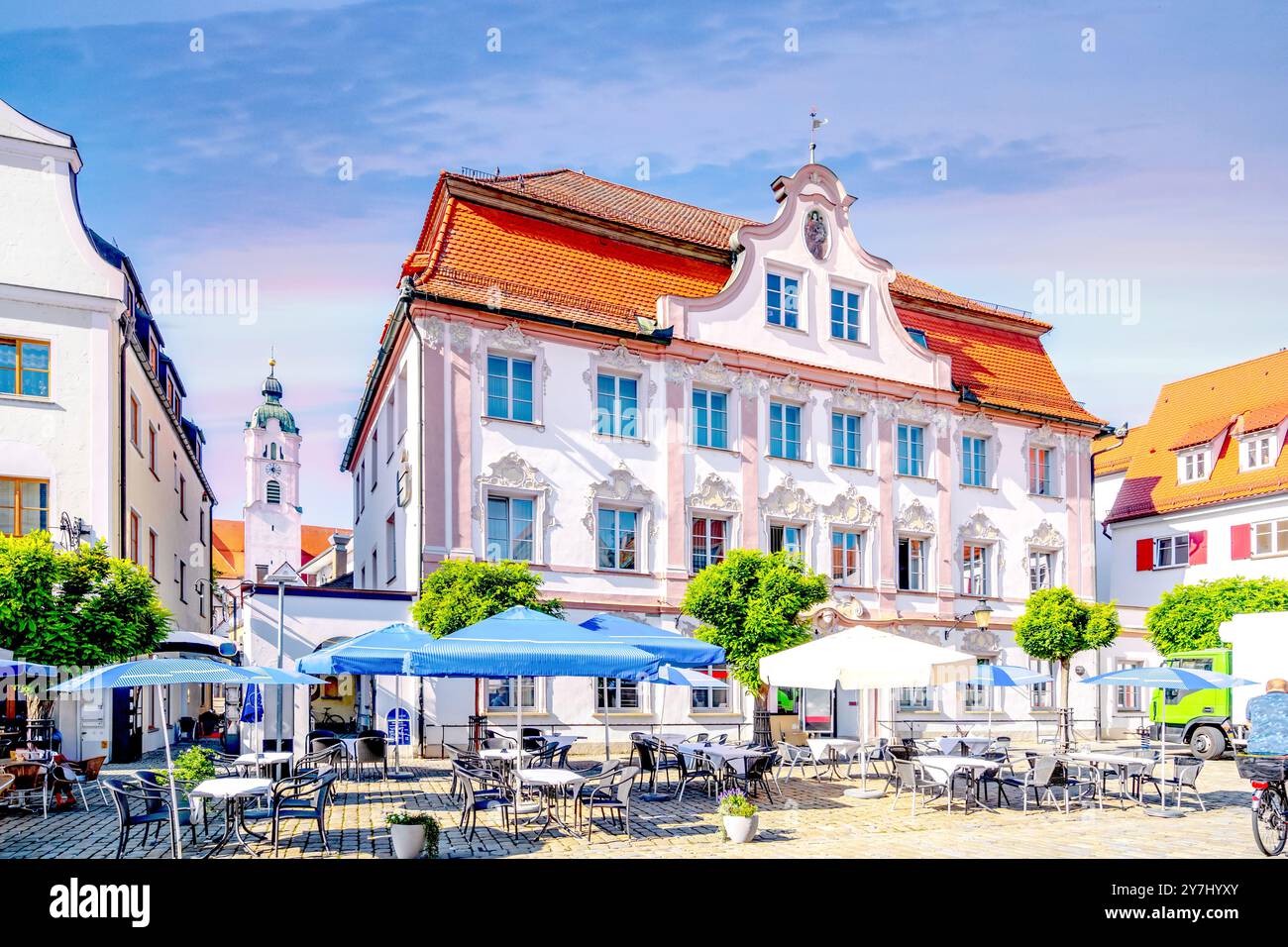 Città vecchia di Guenzburg, Germania Foto Stock