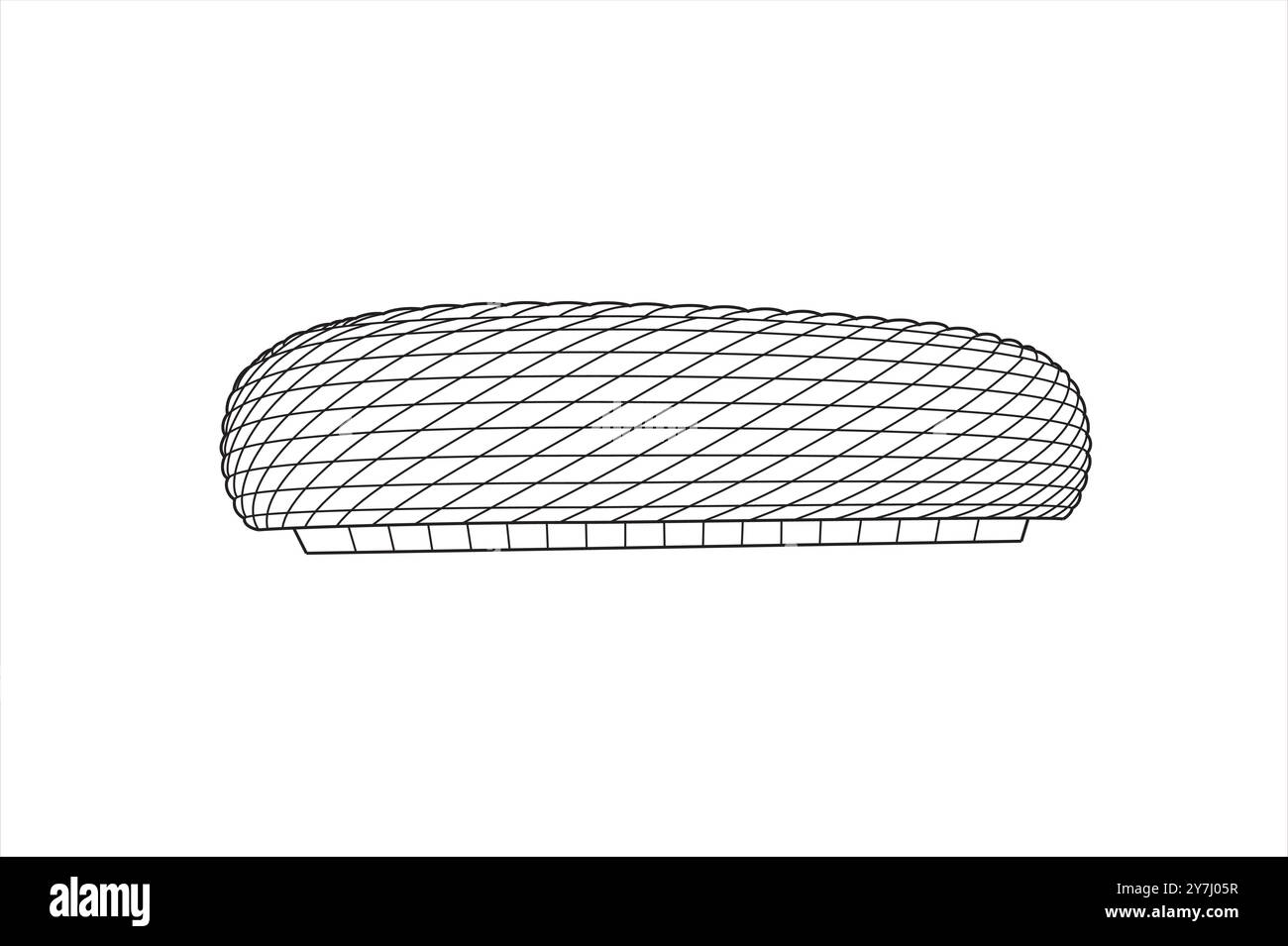 Illustrazione in linea della moderna e iconica arena calcistica di Monaco per le competizioni di calcio a Monaco di Baviera, Beieren, Germania. Illustrazione Vettoriale