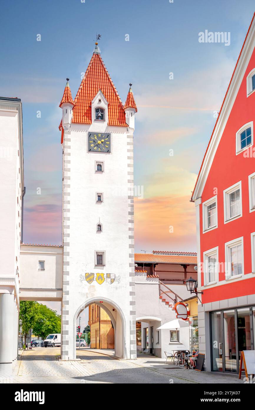 Città vecchia di Mindelheim, Germania Foto Stock