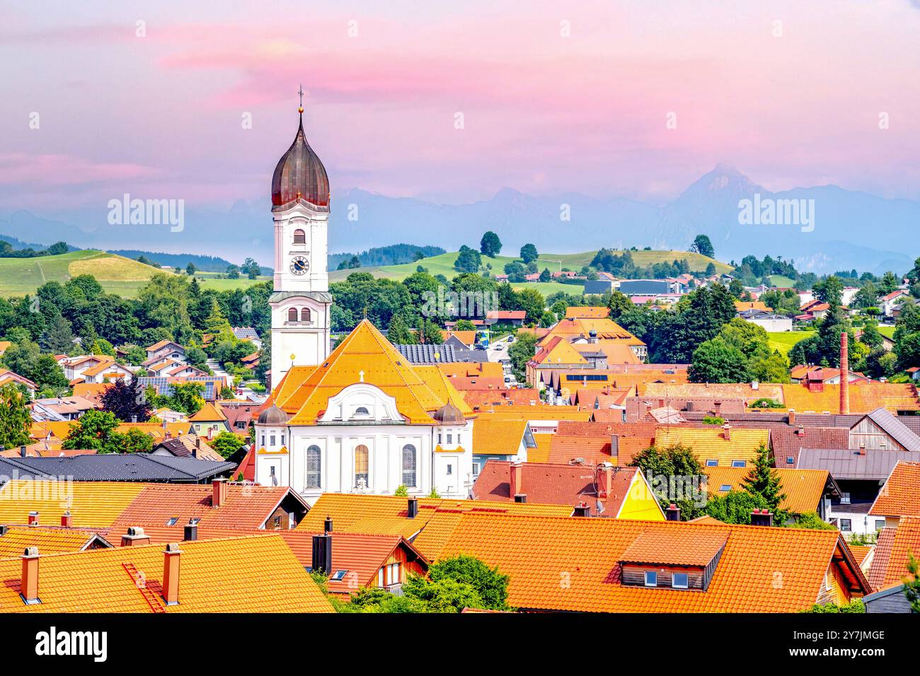 Vista su Nesselwang, Germania Foto Stock