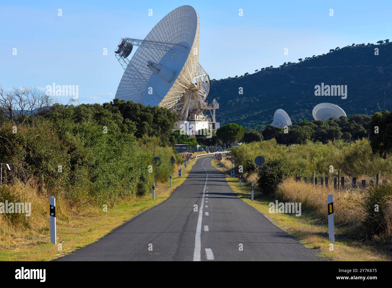 Madrid Deep Space Communication Complex, la stazione satellitare della NASA a Robledo de Chavela, Comunità di Madrid. Foto Stock
