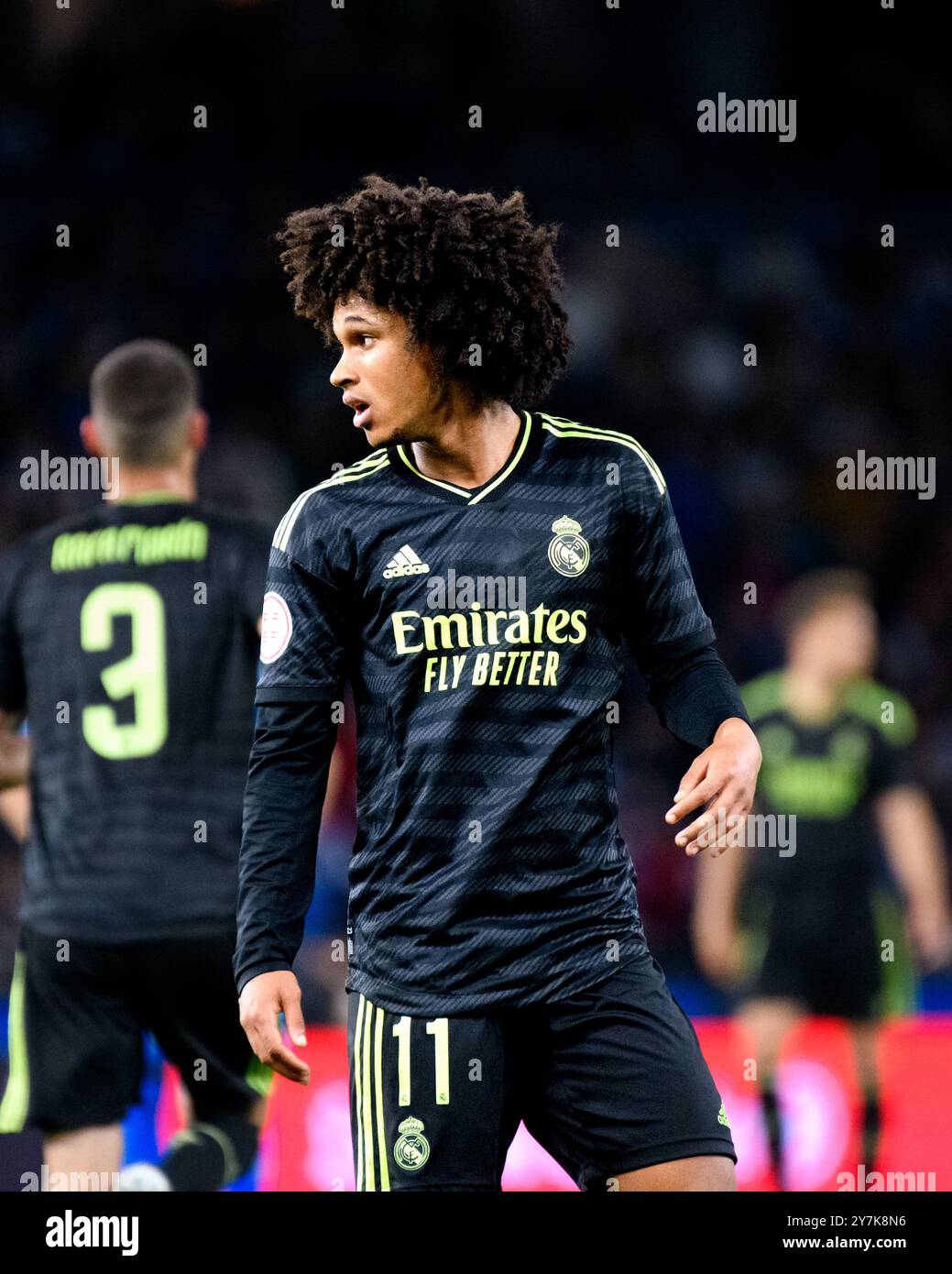 Coruña, Spagna. 12 marzo 2024. 1 RFEF League. RC Deportivo de la Coruña vs Real Madrid Castilla. Stadio Riazor. Peter Gonzalez Foto Stock