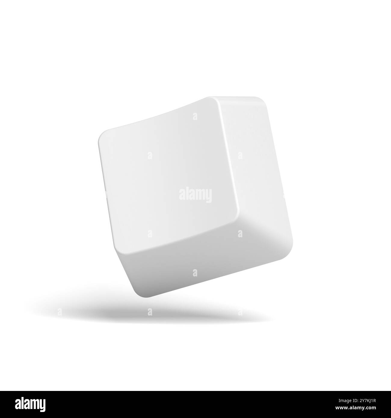Tasto della tastiera bianco. Copia spazio. Pulsante. Vuoto. illustrazione 3d. Foto Stock