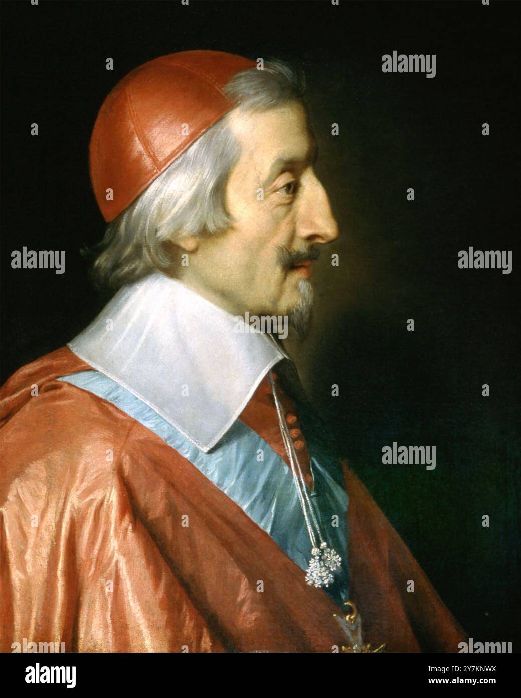 CARDINALE RICHELIEU (1585-1642) prelato cattolico francese e statista in un dipinto del 1642 di Philippe de Champaigne Foto Stock