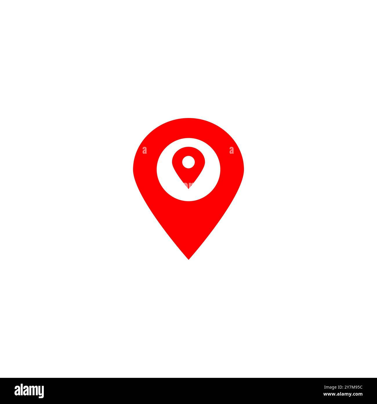 Vettore icona pin posizione mappa. Indicatore di navigazione direzione indirizzo simbolo del segno rosso isolato su bianco Illustrazione Vettoriale