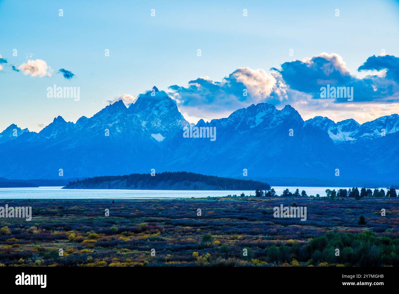 Scene paesaggistiche dei Grand Tetons e del Teton National Park. Foto Stock