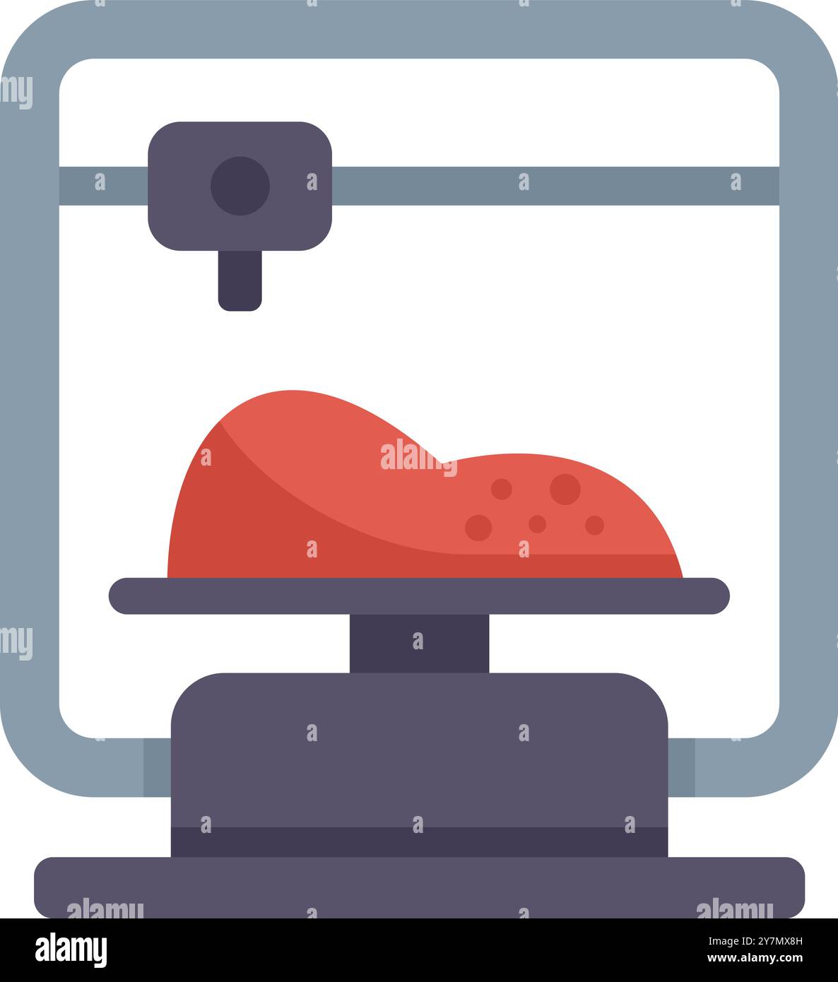 stampante 3d creazione di un prototipo utilizzando l'icona della tecnologia di produzione additiva in stile piatto Illustrazione Vettoriale