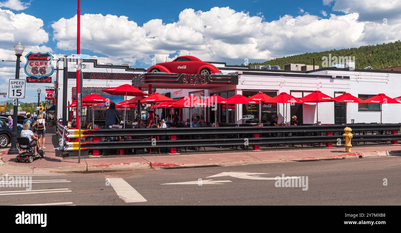 Cruiser's Cafe 66 bar e grill sulla storica Route 66 a Williams, Arizona, Stati Uniti Foto Stock