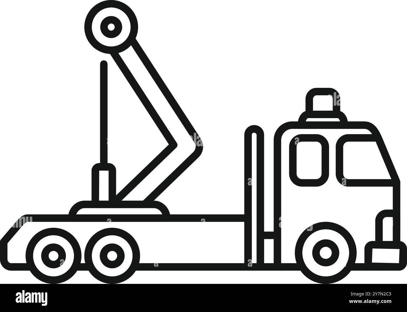 Questa icona del veicolo per la manutenzione di evacuazione rappresenta la risposta alle emergenze e i soccorsi in caso di catastrofi Illustrazione Vettoriale