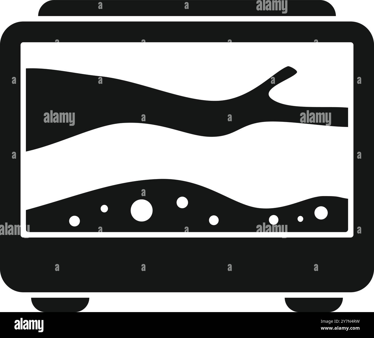 Formicarium formica farm che mostra l'icona degli strati di formica in un'illustrazione vettoriale in stile glifo per il design e il Web isolato su sfondo bianco Illustrazione Vettoriale