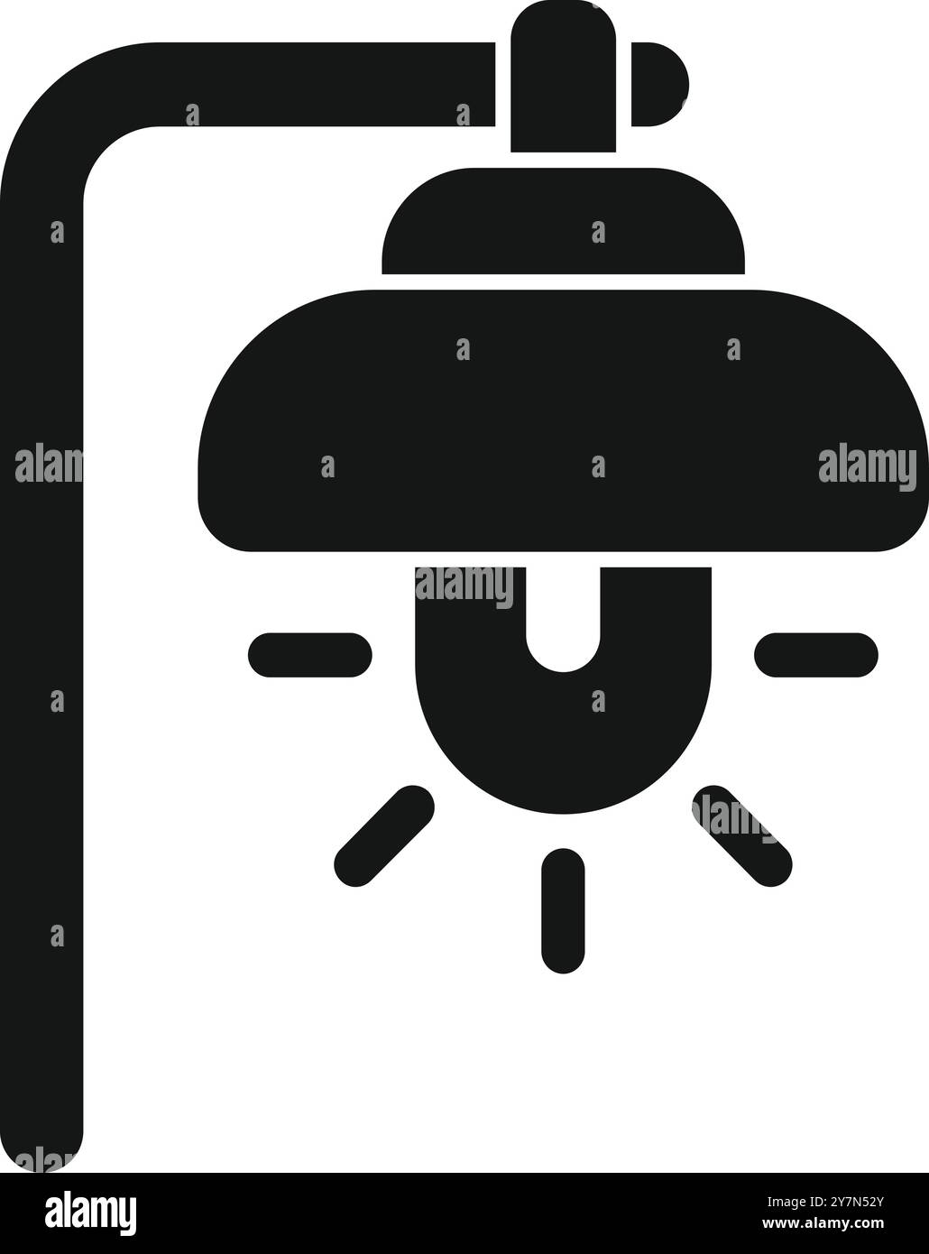 Icona vettoriale con silhouette nera per illuminare la notte isolata su uno sfondo bianco Illustrazione Vettoriale