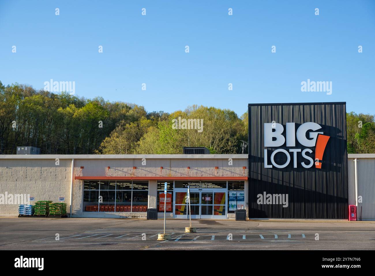 Negozi di grandi lotti a Huntington, West Virginia, USS. Foto Stock