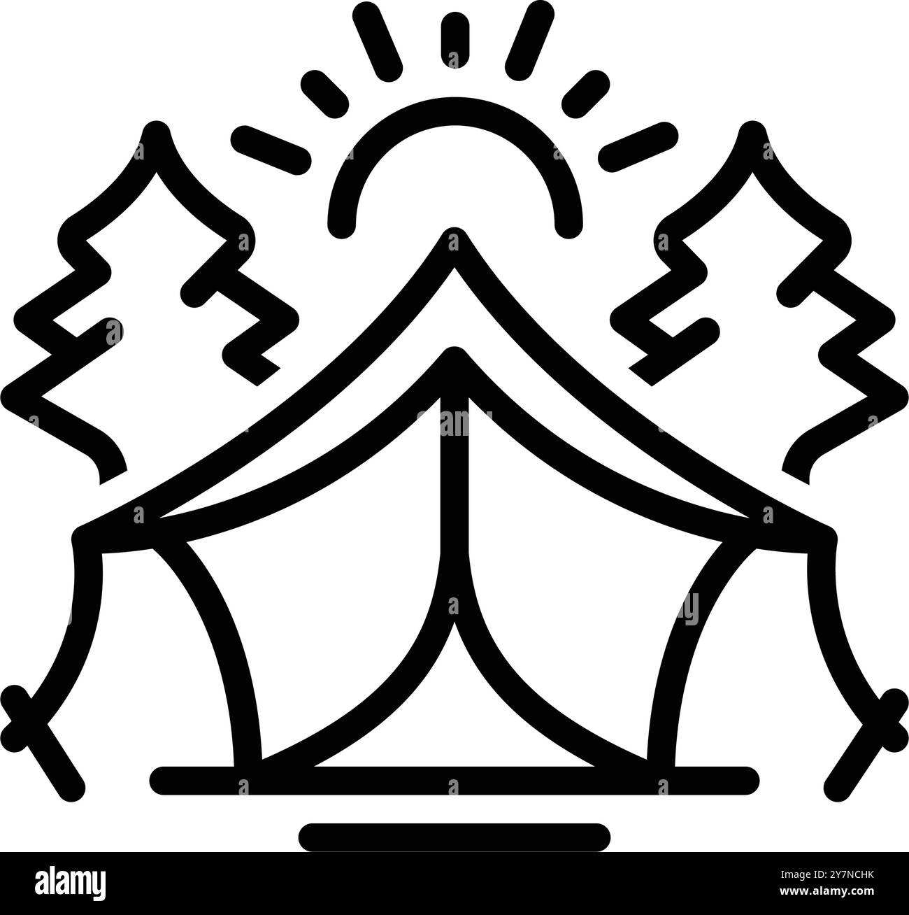 Icona per il campeggio, tenda Illustrazione Vettoriale