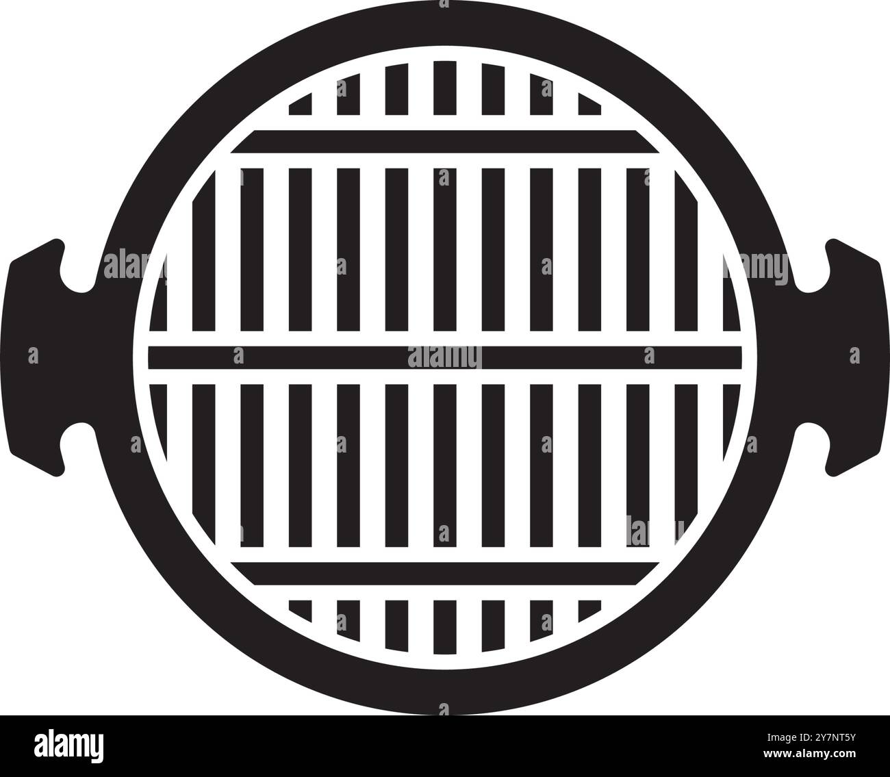 disegno del logo dell'illustrazione vettoriale dell'icona del barbecue Illustrazione Vettoriale