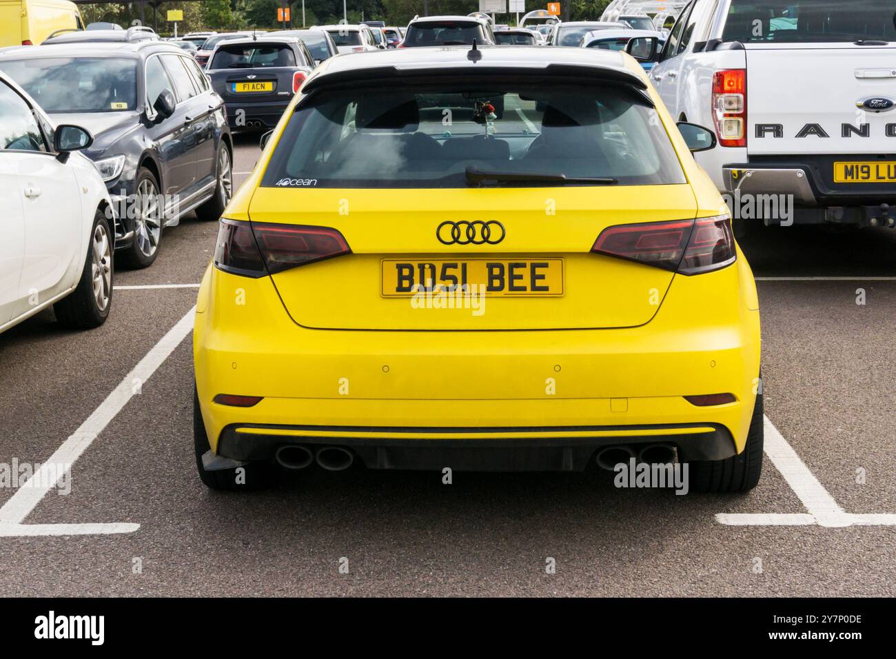 Una targa auto personalizzata che legge in modo efficace l'APE OCCUPATA. Foto Stock