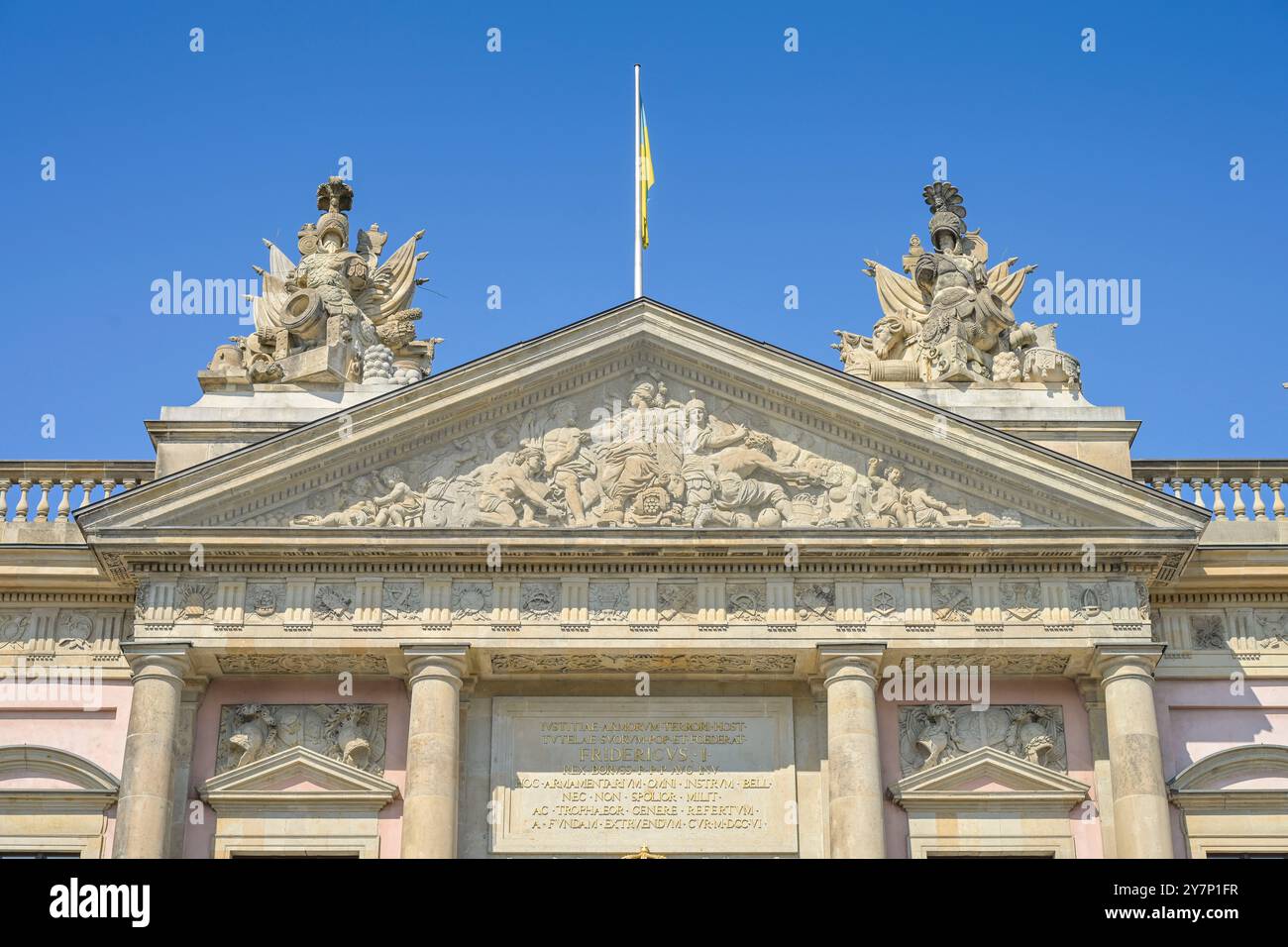 Dettagli edificio, affresco, Museo storico tedesco, Unter den Linden, Mitte, Berlino, Germania, Gebäudedetail, Fresko, Deutsches Historisches Museum, Deu Foto Stock