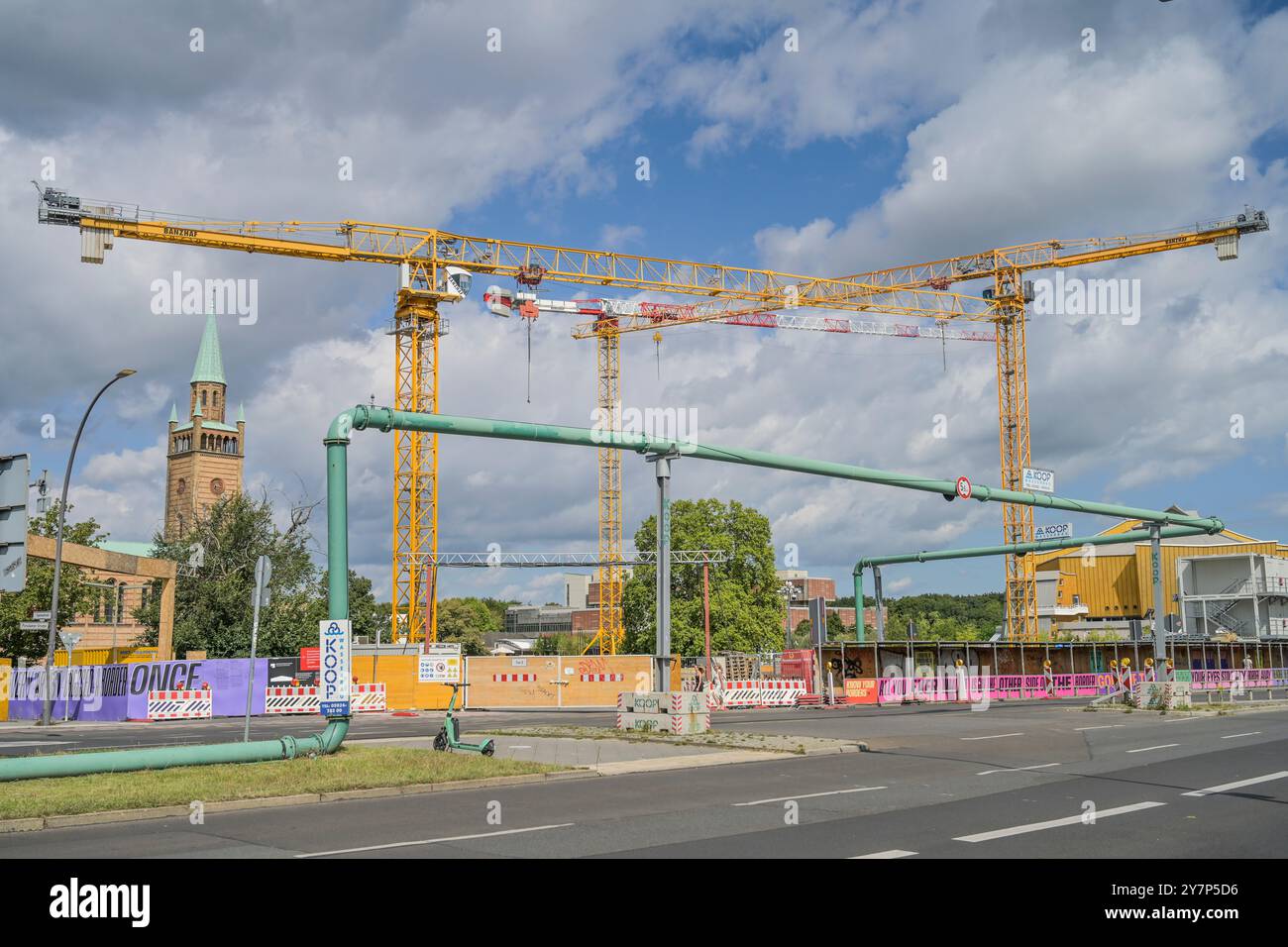 Cantiere, ingegneria civile, Museo del XX secolo - berlin Modern, Potsdamer Straße, Kulturforum, Mitte, Berlino, Germania, Baustelle, T. Foto Stock