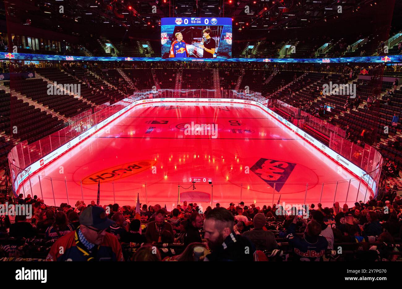 SAP Garden nella partita amichevole del Global Series Challenge EHC RB MUENCHEN - BUFFALO SABERS 0-5 al SAP Garden di Monaco, Germania, 27 settembre 2024. Stagione 2024/2025, giorno della partita x, fotografo: Peter Schatz Foto Stock