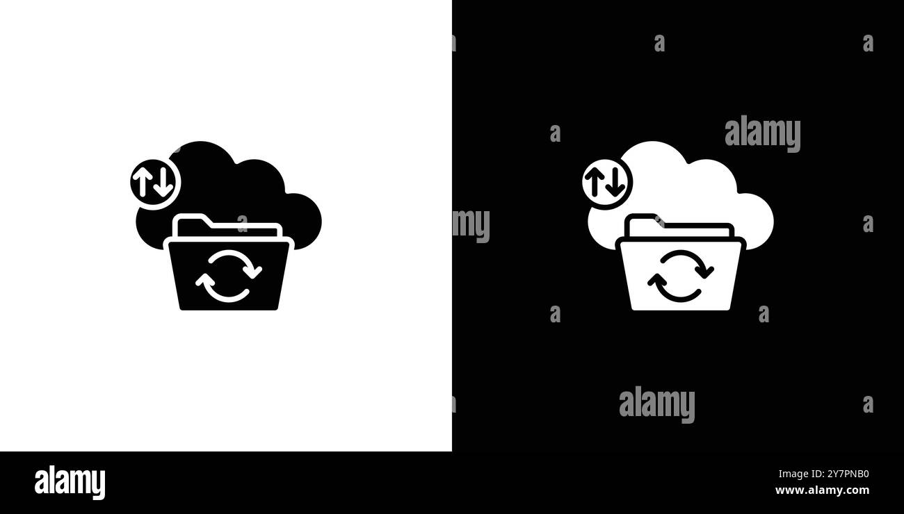 Icona di recupero dati immagine vettoriale piatta con linee sottili Illustrazione Vettoriale