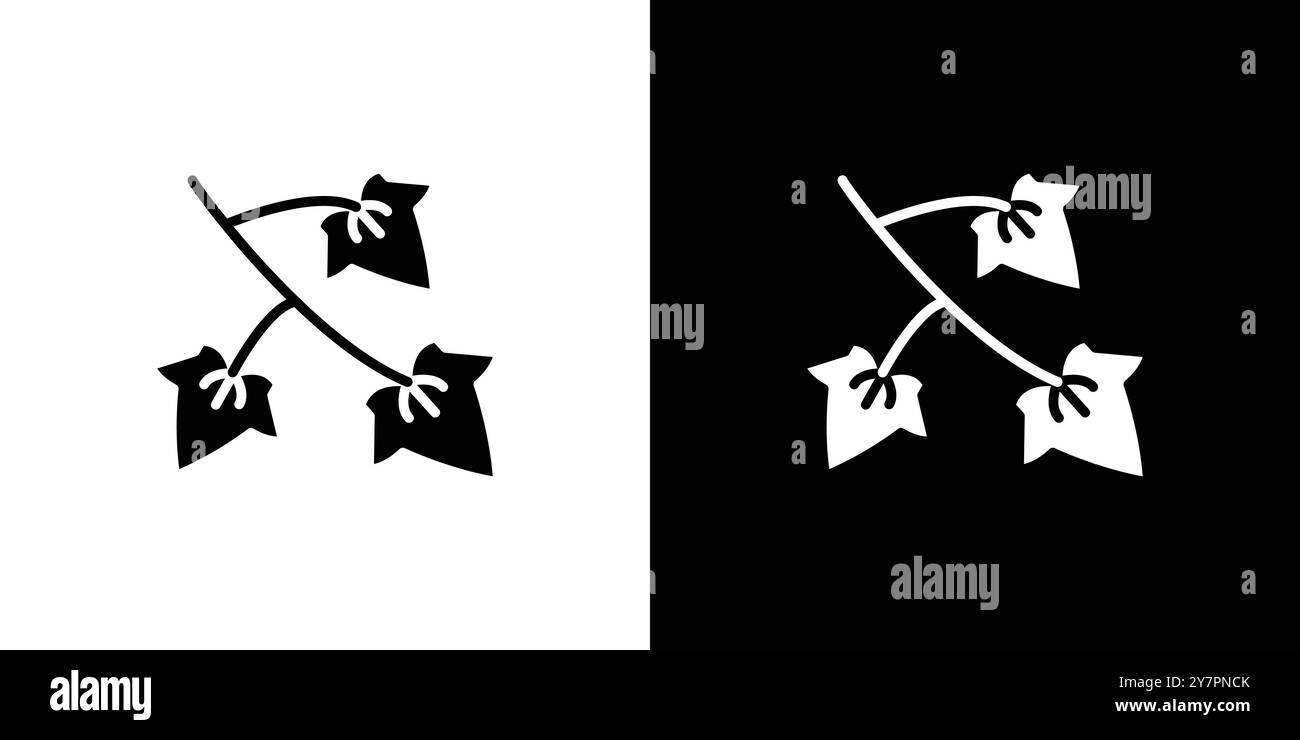 Inglese ivy Icon immagine vettoriale piatta con linee sottili Illustrazione Vettoriale