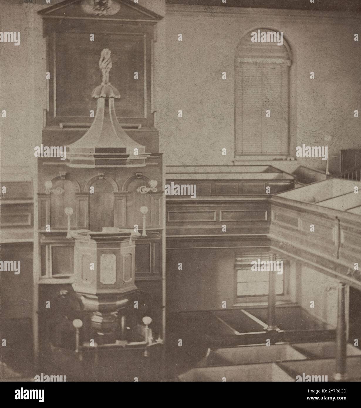 Foto d'epoca della chiesa di San Pietro, (protestante episcopale) angolo sud-ovest di Third Street e Pine Street. Filadelfia. STATI UNITI. 1860 Foto Stock