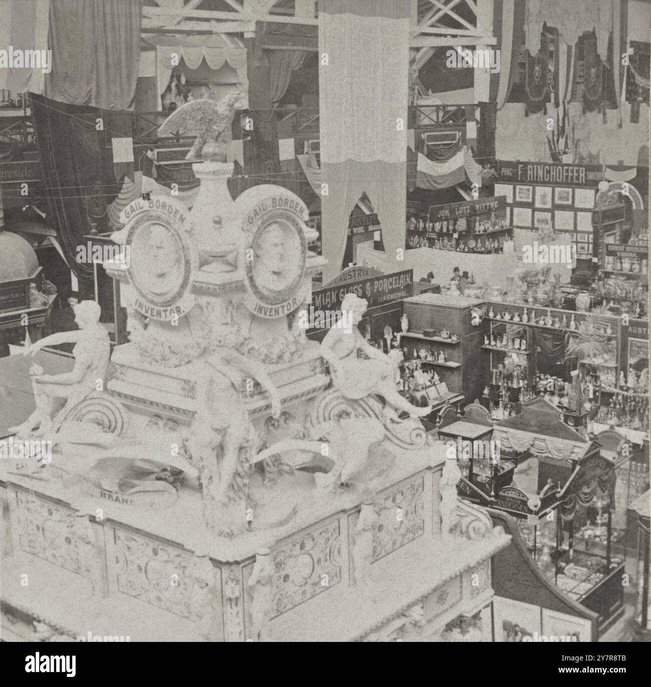 Foto d'epoca di un po' dell'interno dell'edificio delle arti liberali, California Midwinter Exposition. STATI UNITI. 1894. Foto Stock