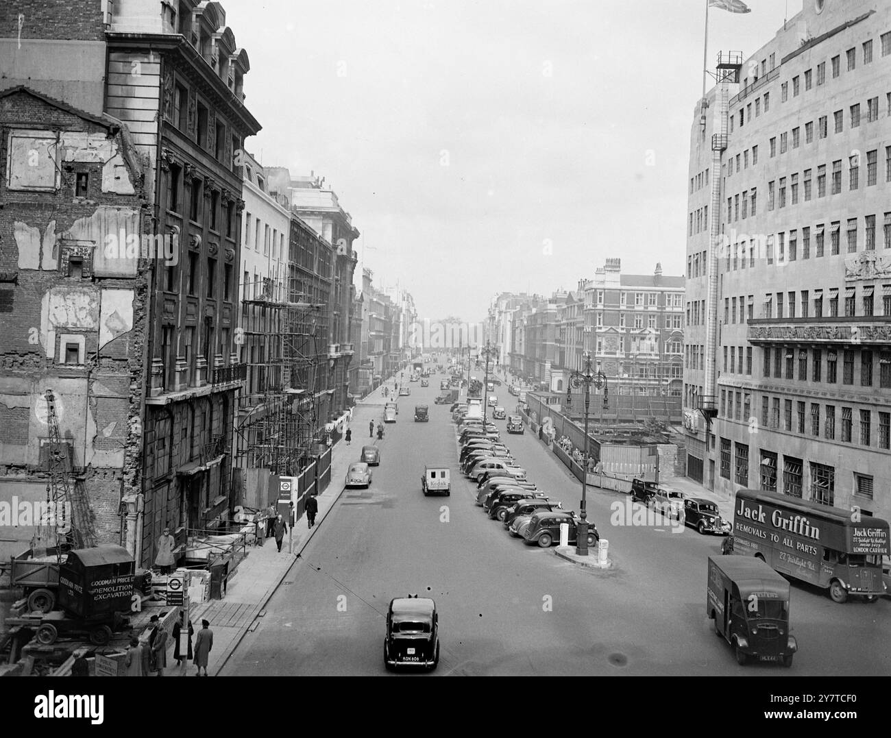 La foto mostra PORTLAND PLACE , guardando a nord . Londra, 24 marzo 1950 Foto Stock