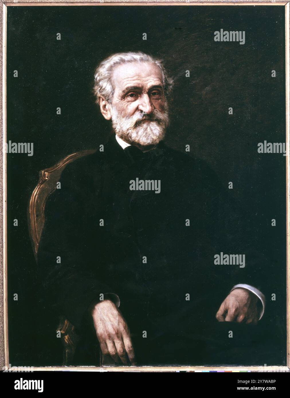 Ritratto di Giuseppe Verdi nel Civico Museo Bibliographico musicale, Bologna, Italia - Giuseppe Fortunino Francesco Verdi (9 o 10 ottobre 1813 – 27 gennaio 1901) è stato un compositore italiano, principalmente opera lirica. Fu uno dei compositori più influenti dell'opera italiana nel XIX secolo ©TopFoto Foto Stock