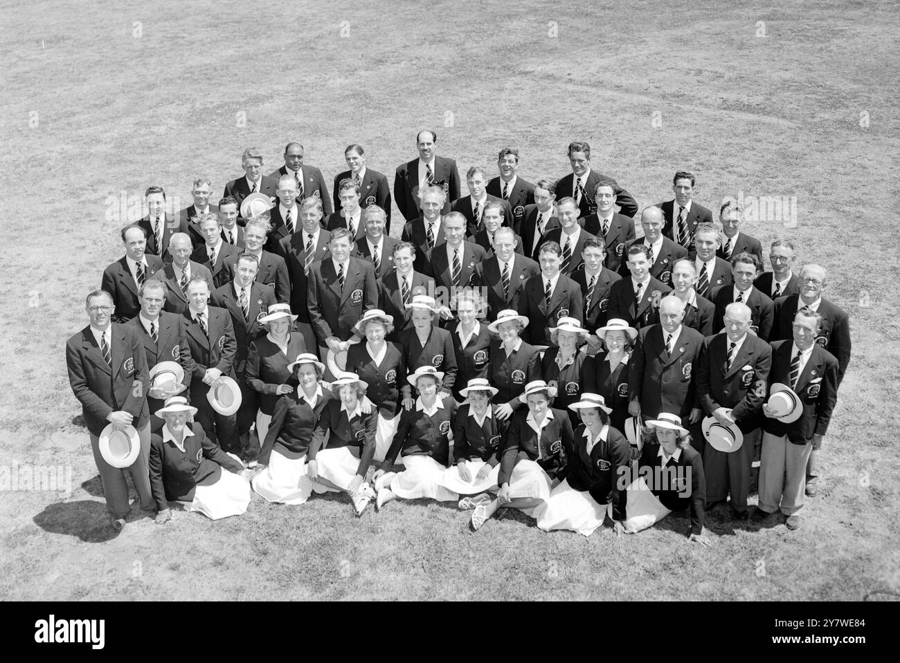 Foto del gruppo inglese alla cerimonia di apertura. 11 febbraio 1950 Foto Stock