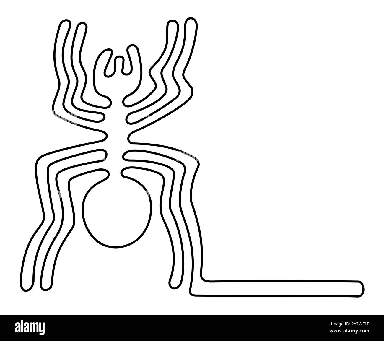 Il ragno. Linee di Nazca nel deserto del Perù meridionale. Costituito da un'unica linea continua. Lunghezza del corpo di circa 46 metri. Foto Stock