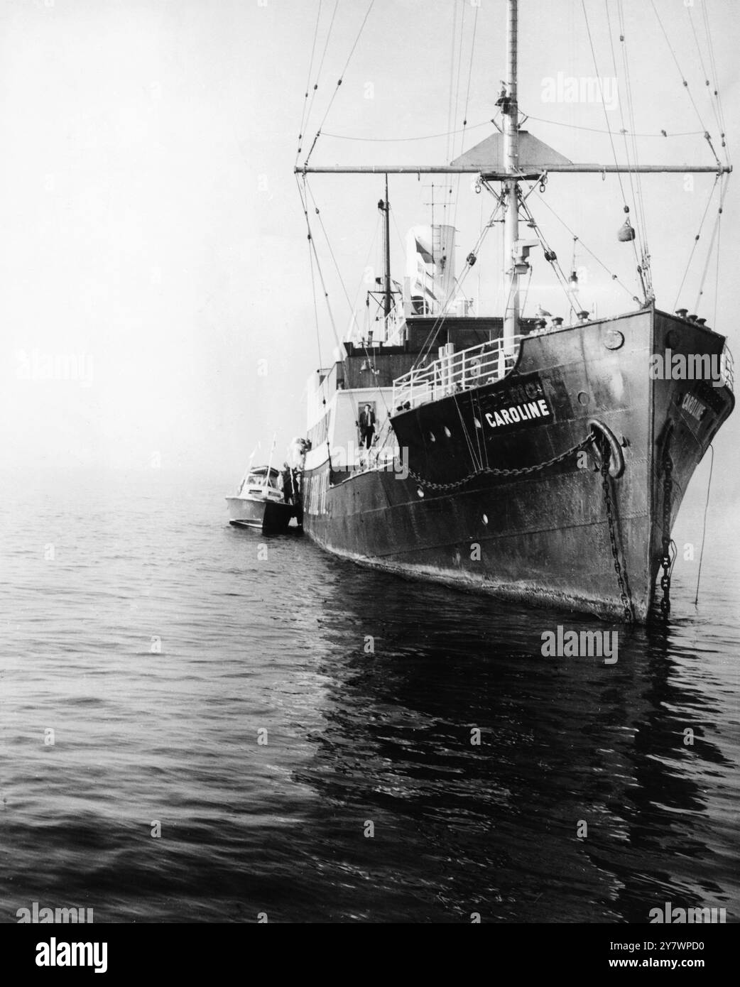 Radio Caroline , la stazione pirata radio pop ormeggiata al largo dell'Isola di Man ] 22 settembre 1966 Foto Stock