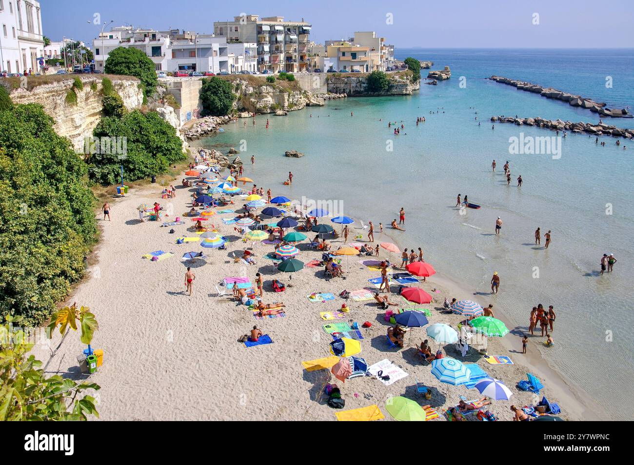 Spiaggia cittadina, Otranto e Lecce Provincia, Regione Puglia, Italia Foto Stock