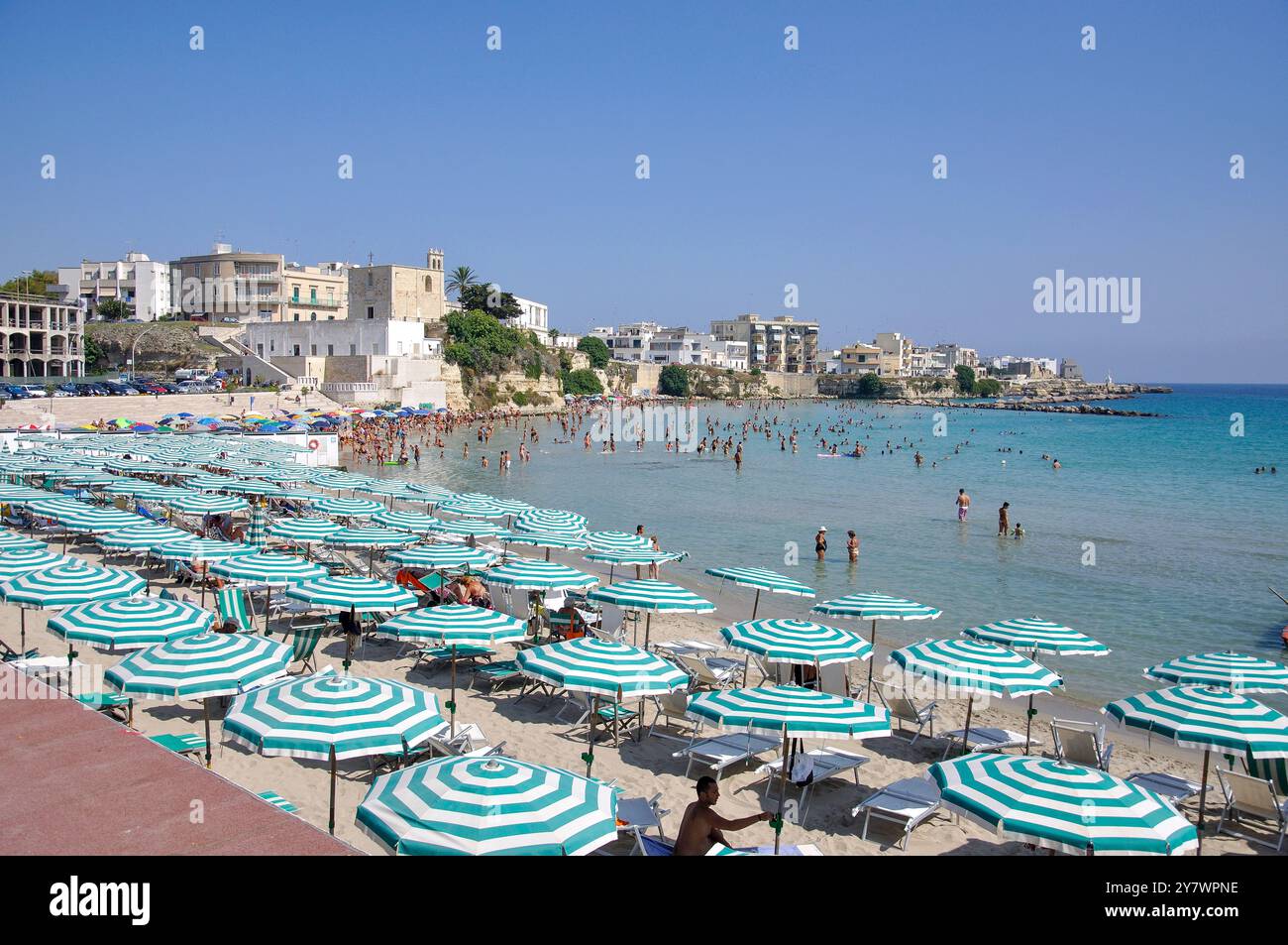 Spiaggia cittadina, Otranto e Lecce Provincia, Regione Puglia, Italia Foto Stock