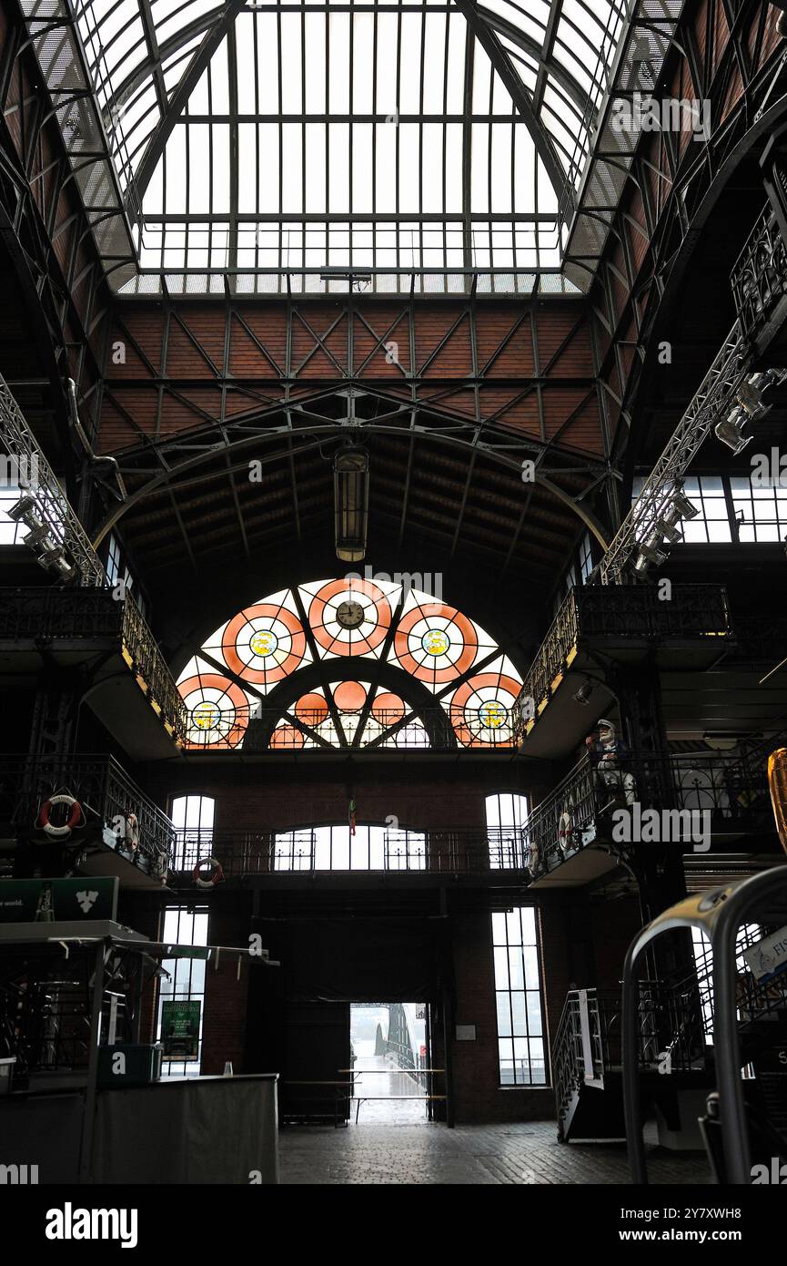 Altona Fish Auction Hall, ex mercato del pesce oggi sede dell'evento, grosse Elbstrasse 9, Amburgo, Germania, Europa Foto Stock