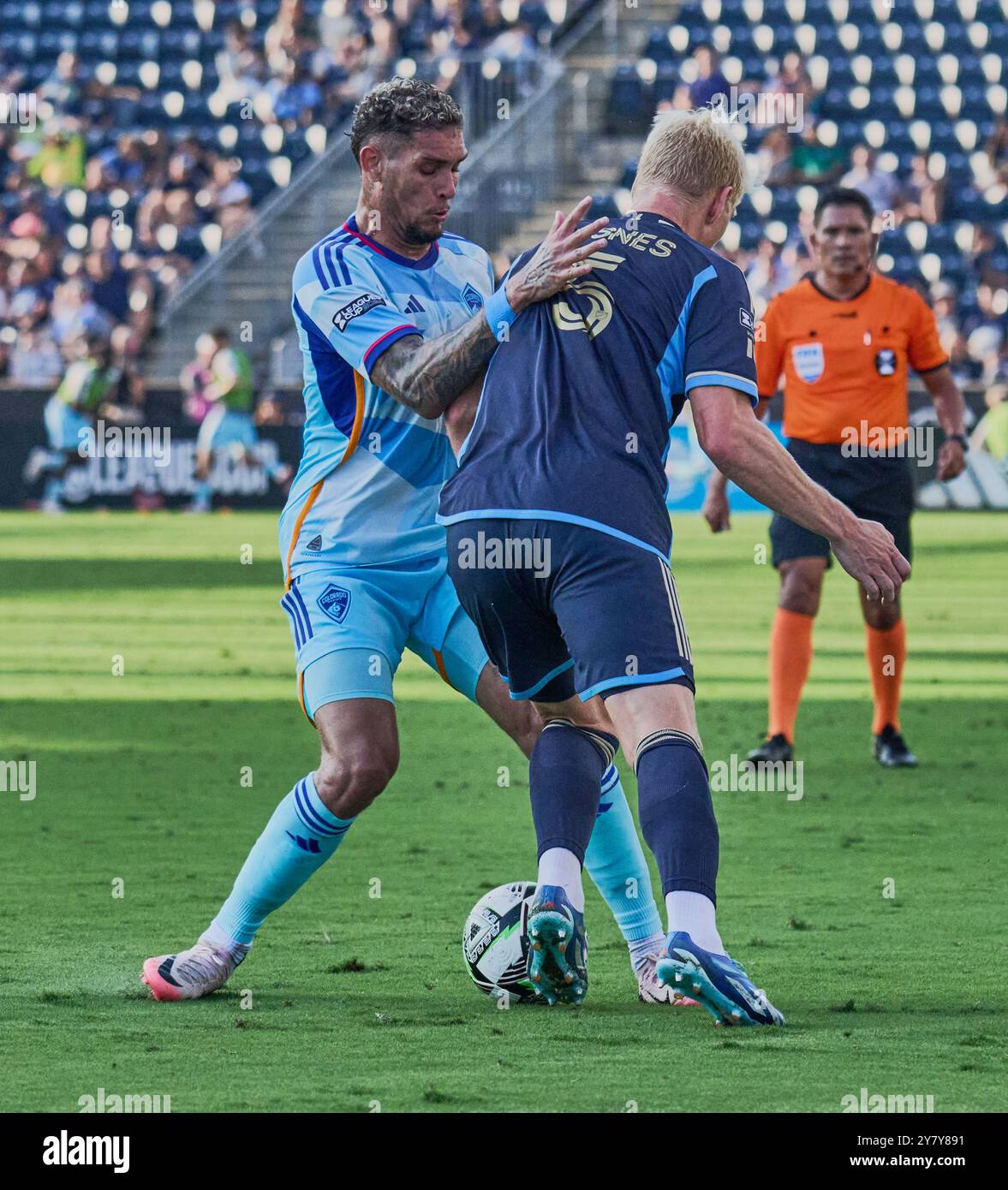 CHESTER, PA, USA - 25 AGOSTO 2024: Partita della Leagues Cup tra Philadelphia Union e Colorado Rapids a Subaru Park. ***SOLO PER USO EDITORIALE*** Foto Stock