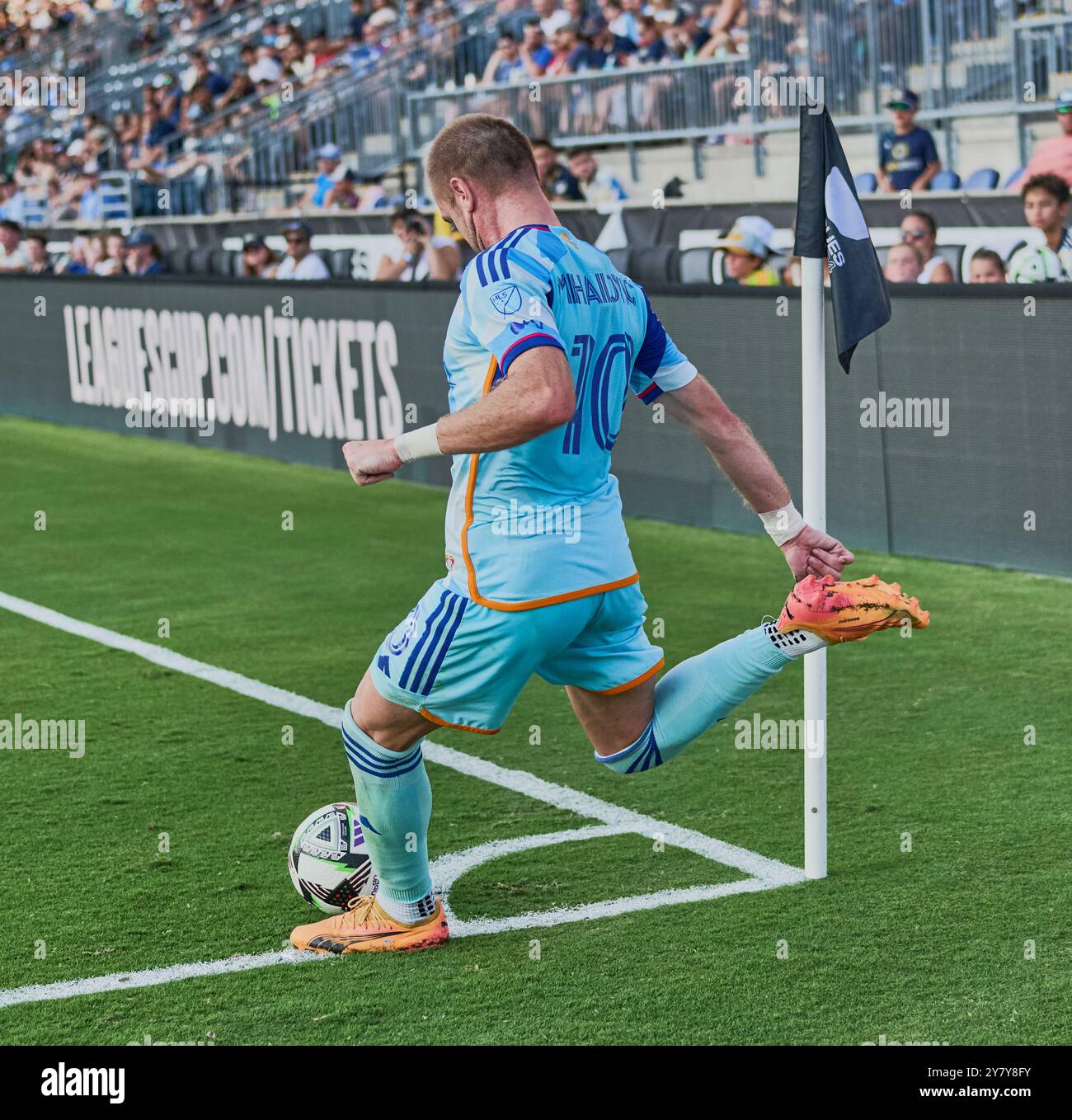 CHESTER, PA, USA - 25 AGOSTO 2024: Partita della Leagues Cup tra Philadelphia Union e Colorado Rapids a Subaru Park. ***SOLO PER USO EDITORIALE*** Foto Stock