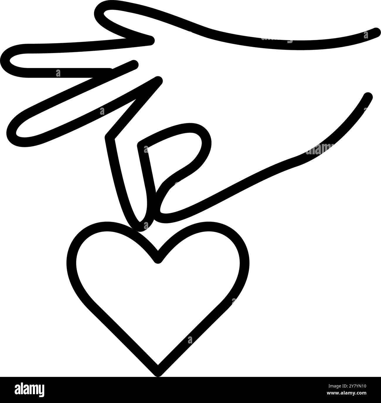 Mano che tiene il cuore. L'amore, l'affetto, il sostegno e la carità funzionano. Pixel Perfect, icona del vettore di traccia modificabile Illustrazione Vettoriale