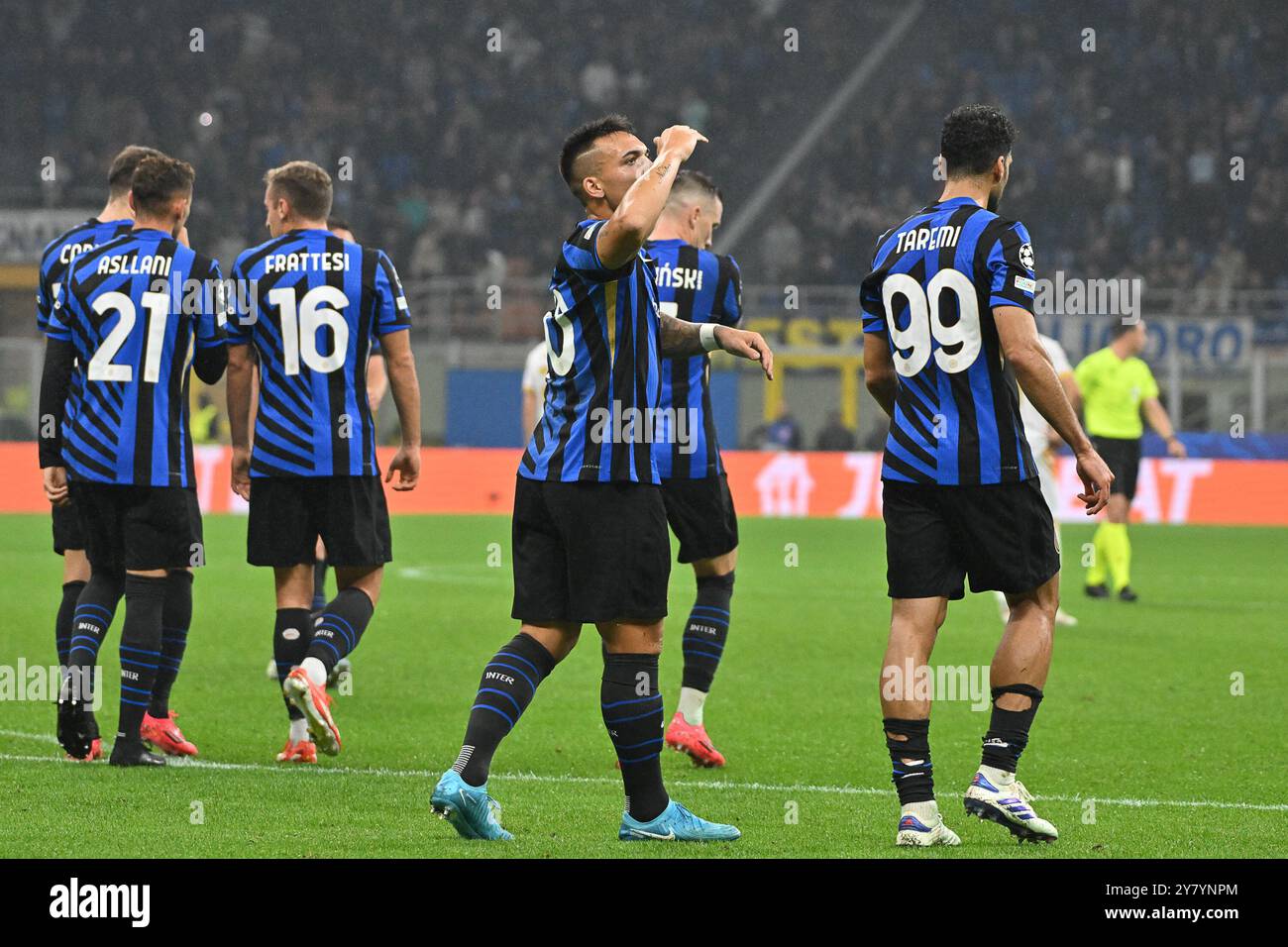 1 ottobre 2024, Stadio San Siro, Milano, Italia; UEFA Champions League Football; Inter contro Crvena Zvezda; Lautaro Martinez dell'Inter Foto Stock